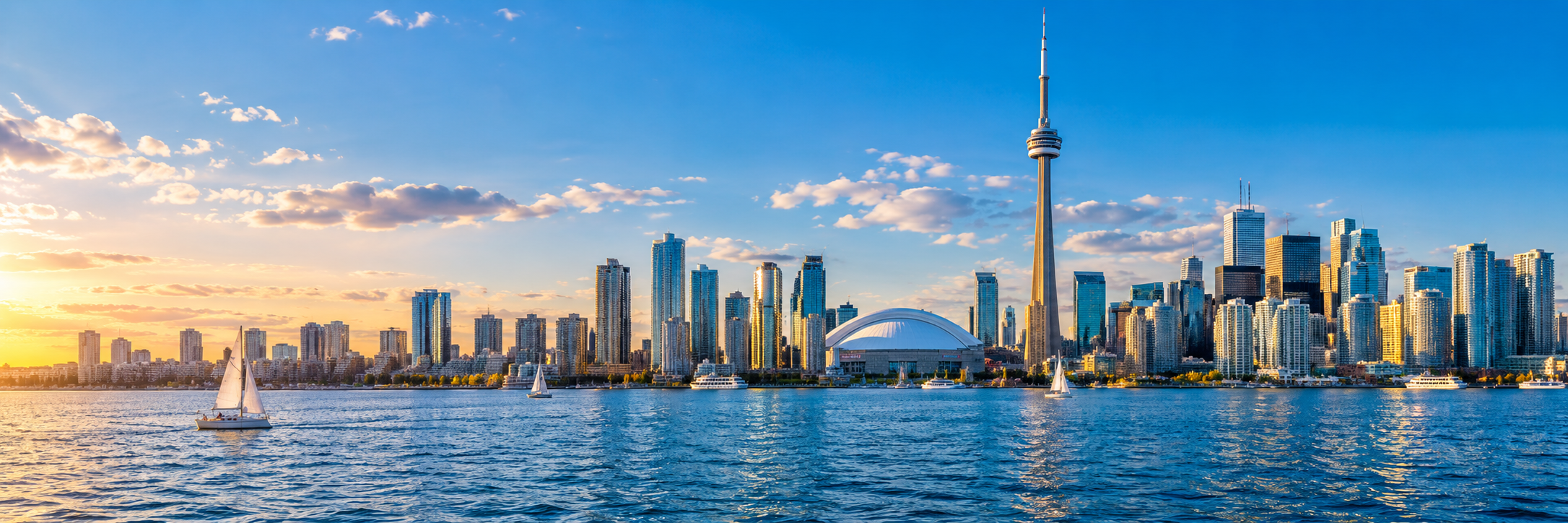 Vista panorámica de Toronto y la CN Tower, imagen creada con IA